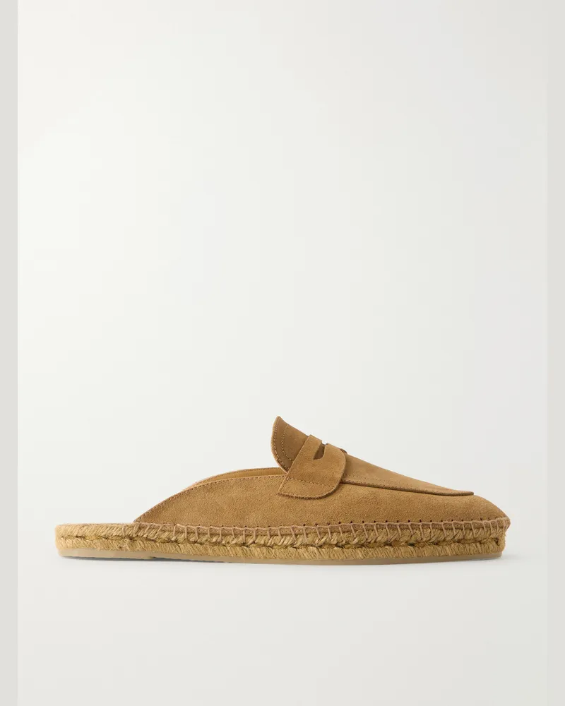 Castañer Nando Suede Backless Espadrilles Neutrals