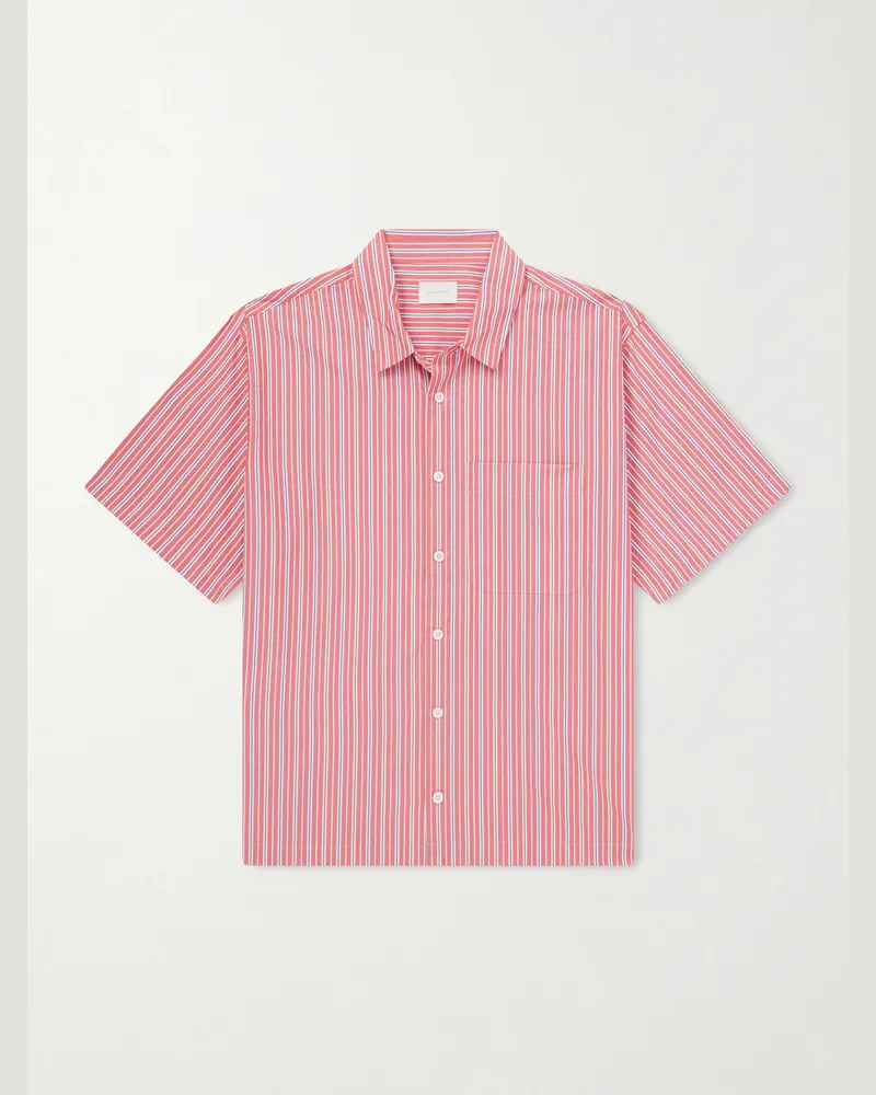Aimé Leon Dore Striped Cotton-Poplin Shirt Red