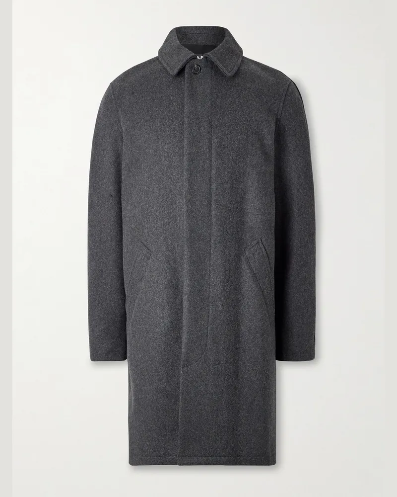 A.P.C. Auster Mantel aus einer gebürsteten Wollmischung Grau
