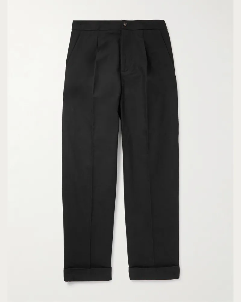 Umit Benan Carpenter Straight-Leg Cotton-Blend Trousers Black