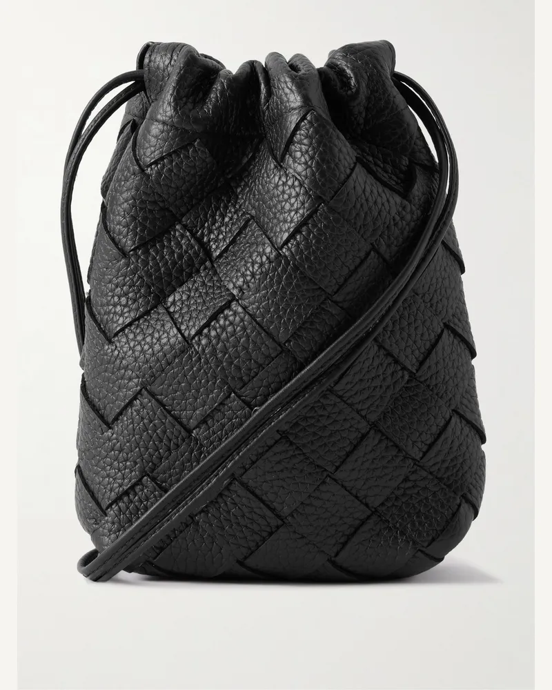 Bottega Veneta Beutel aus vollnarbigem Intrecciato-Leder Schwarz