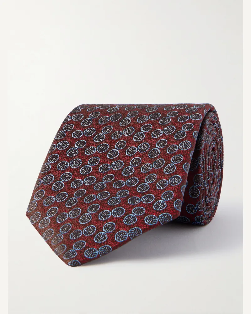 Charvet Krawatte aus Seiden-Jacquard, 8 cm Rot