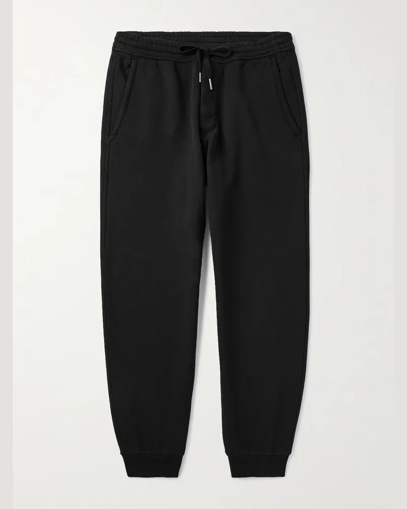 Tom Ford Tapered Cotton-Jersey Sweatpants Black
