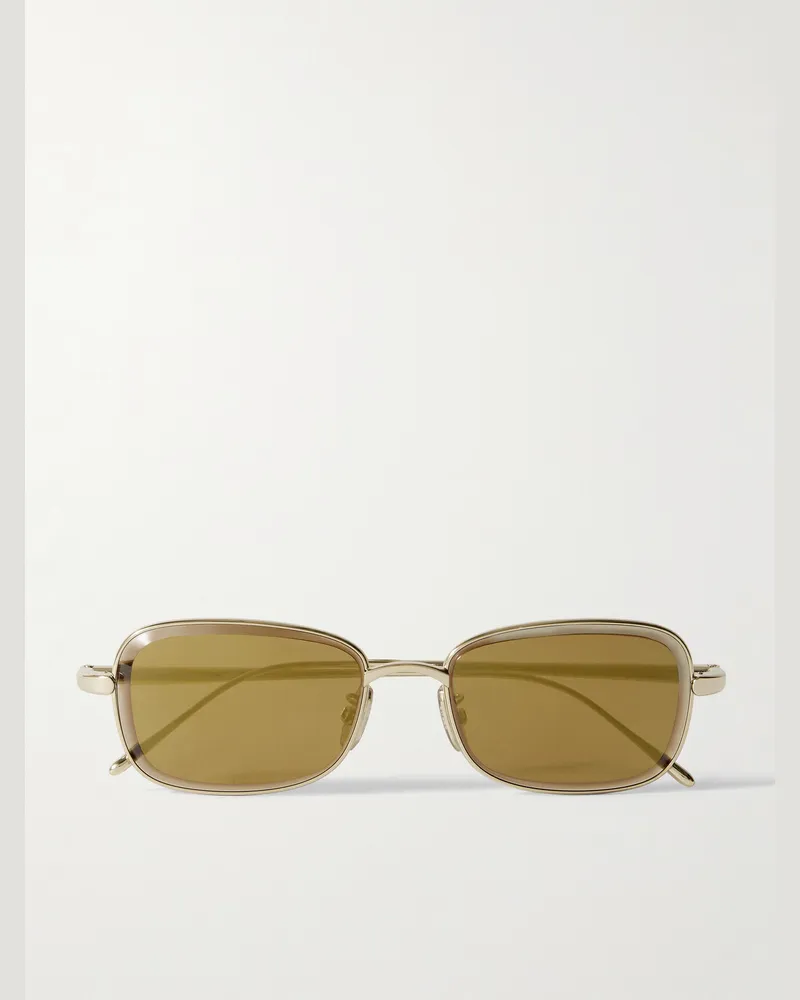 Loewe Goldfarbene Sonnenbrille mit eckigem Rahmen Gold