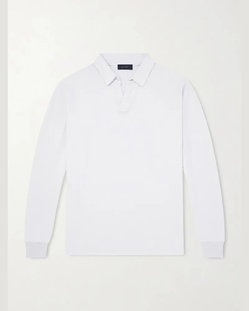 SEASE Supima Cotton-Jersey Polo Shirt Gray