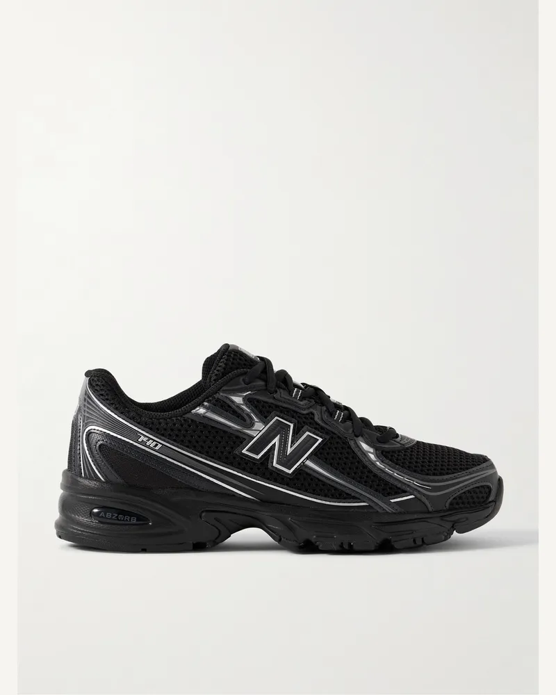 New Balance 740 Sneakers aus Mesh mit Metallic-Lederbesatz Schwarz
