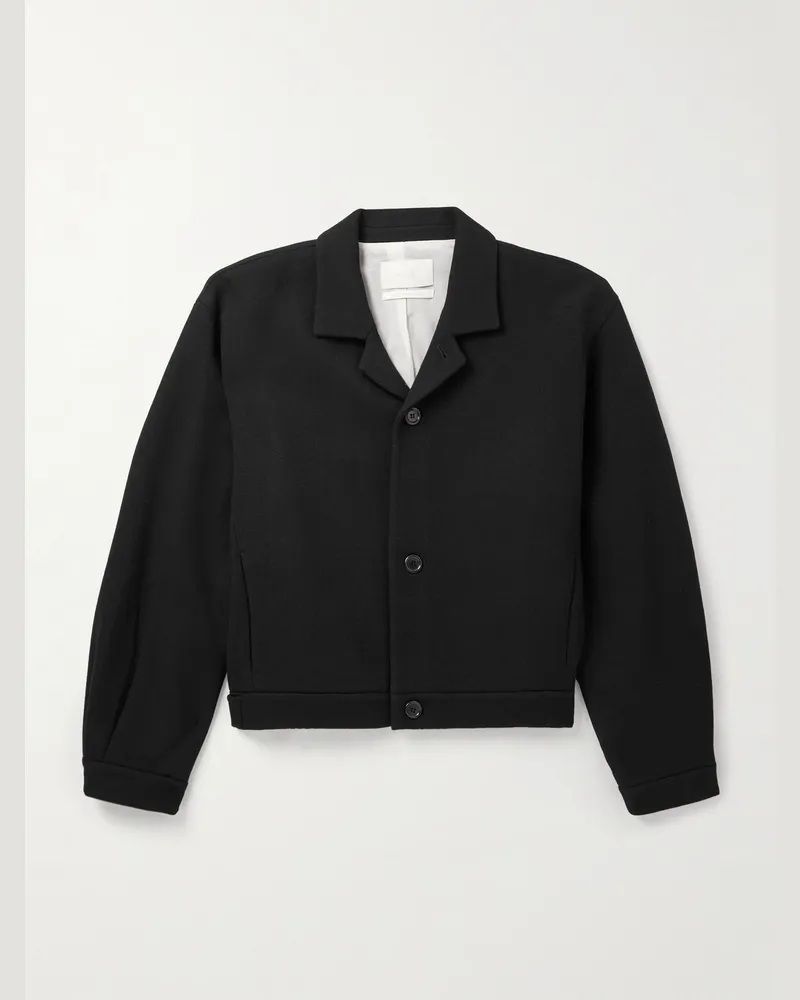 AMOMENTO Verkürzte Jacke aus einer Wollmischung Schwarz