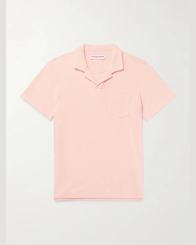 Orlebar Brown Polohemd aus Biobaumwollfrottee Pink