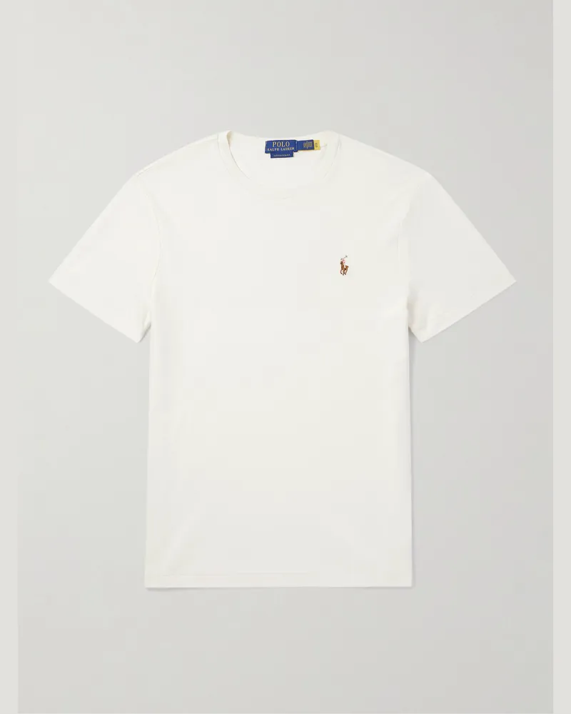 Ralph Lauren T-Shirt aus Baumwoll-Jersey mit Logostickerei Neutral