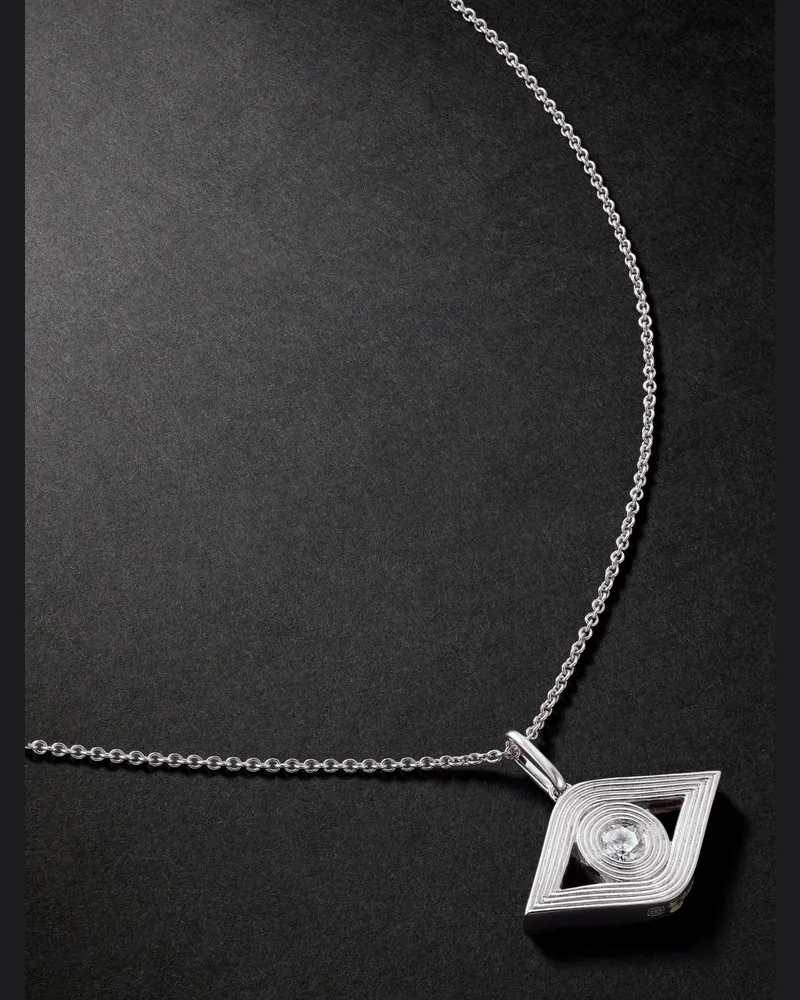 Sydney Evan Evil Eye White Gold Diamond Necklace Silver