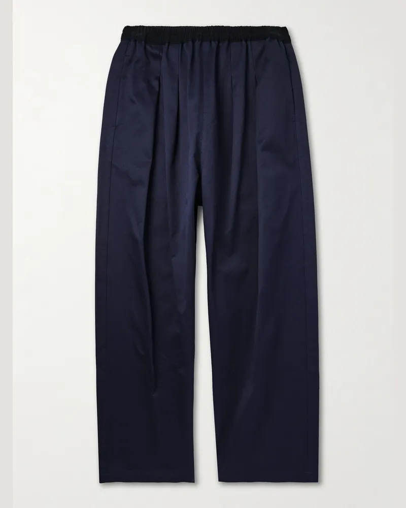 Maison Margiela Skate weit geschnittene Hose aus Baumwoll-Twill mit Falten Blau