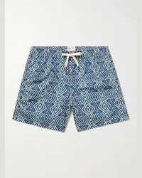 Altea Schmal geschnittene mittellange Badeshorts mit Print Blau