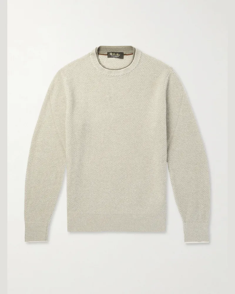 Loro Piana Pullover aus Kaschmir in Wabenstrick Neutral