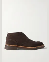 Dunhill Apsley Desert Boots aus Veloursleder Braun