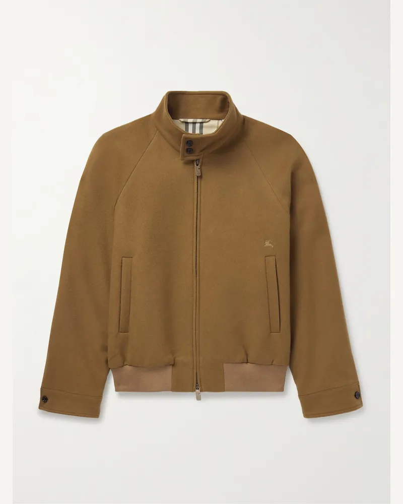Burberry Harrington-Jacke aus Kaschmir mit Logostickerei Braun