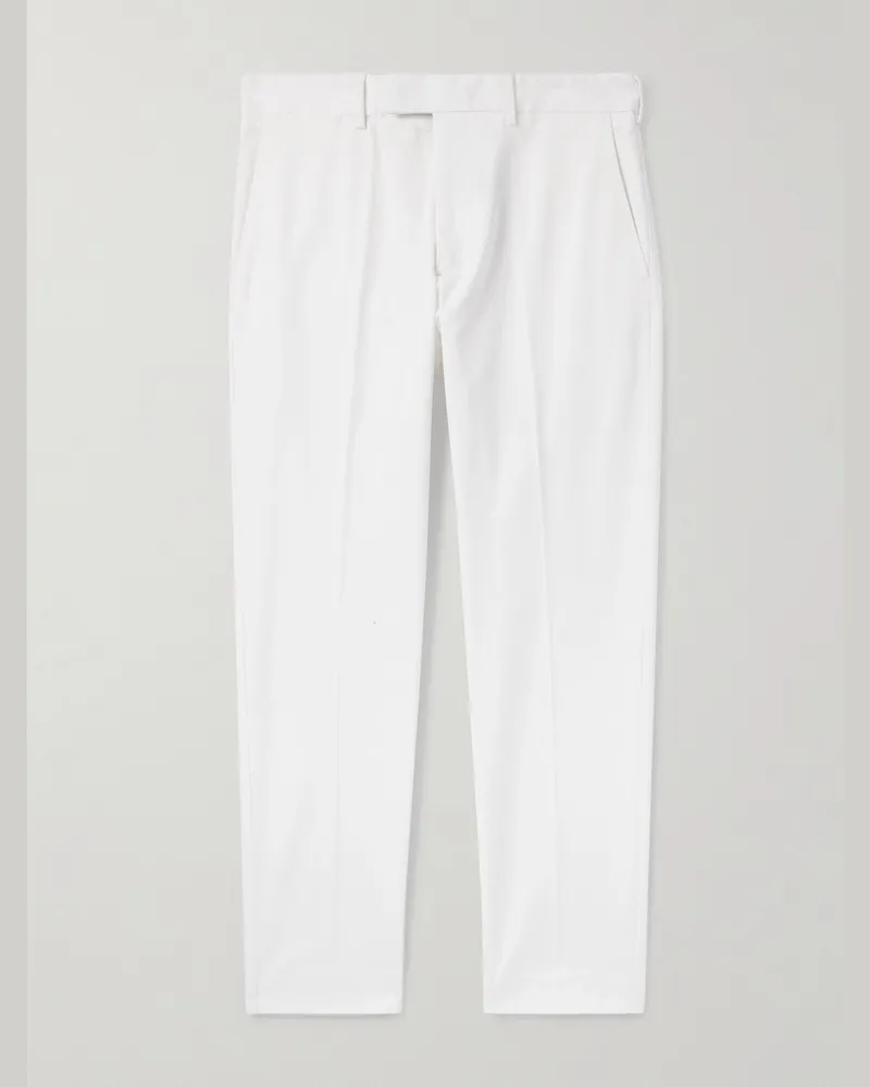 Tom Ford Tapered Cotton-Blend Twill Chinos White