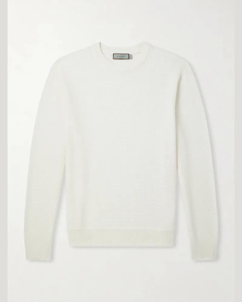 Canali Wool and Cashmere-Blend Sweater Neutrals