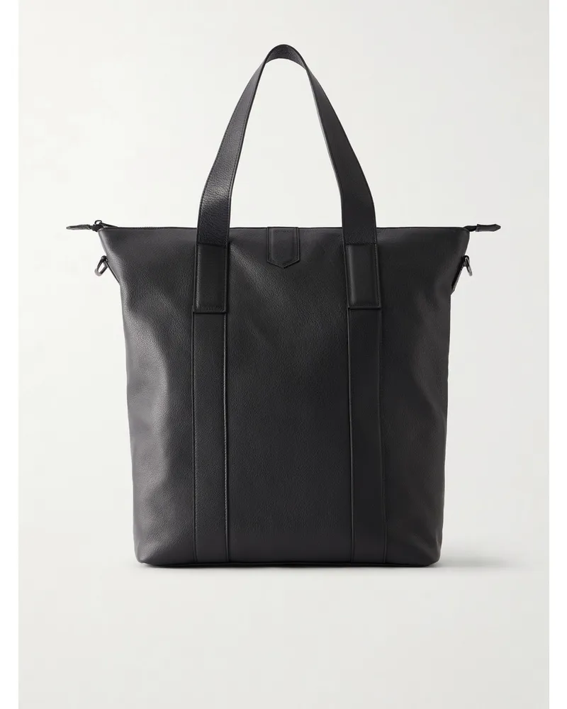 Canali Full-Grain Leather Backpack Black