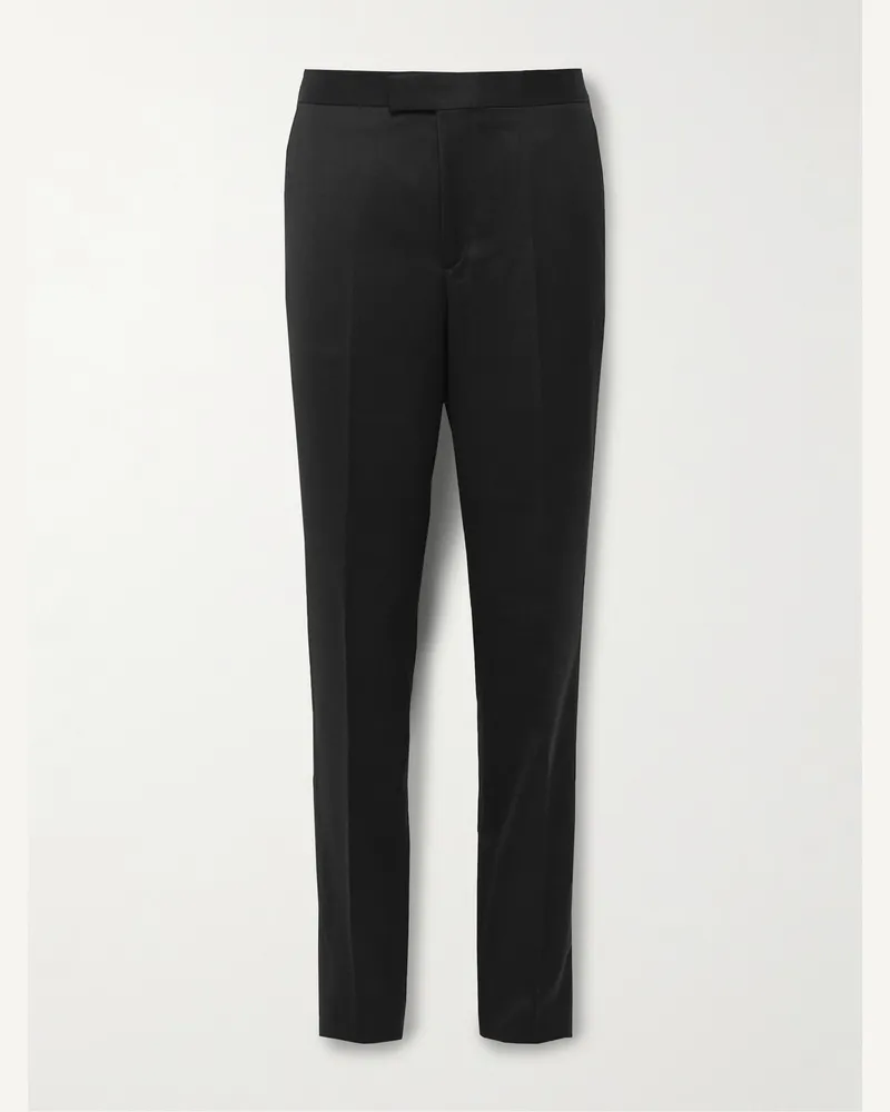 Favourbrook Hampton schmal geschnittene Smokinghose aus Wool-Twill mit Ripsbandbesätzen Schwarz