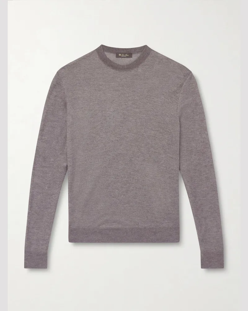Loro Piana Cashmere and Silk-Blend Sweater Gray