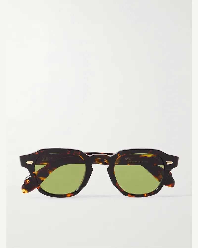 Cutler and Gross 1420 Sonnenbrille mit rundem Rahmen aus Azetat in Schildpattoptik Horn