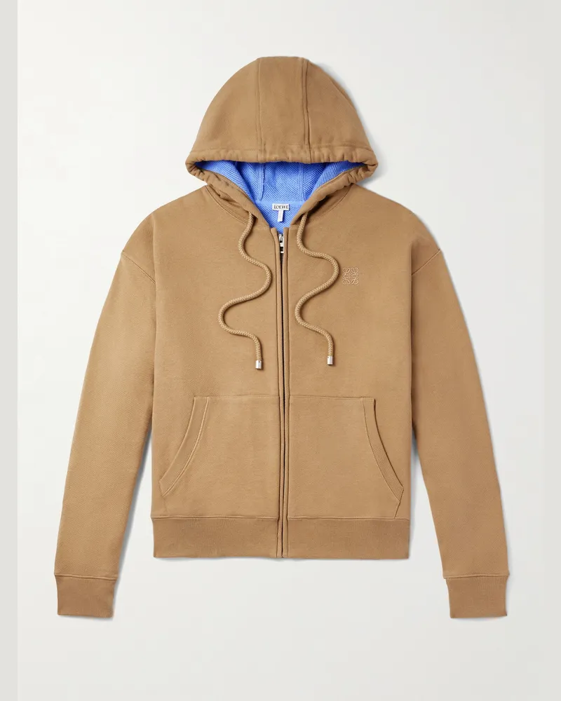 Loewe Hoodie aus Baumwoll-Jersey mit Logostickerei Neutral