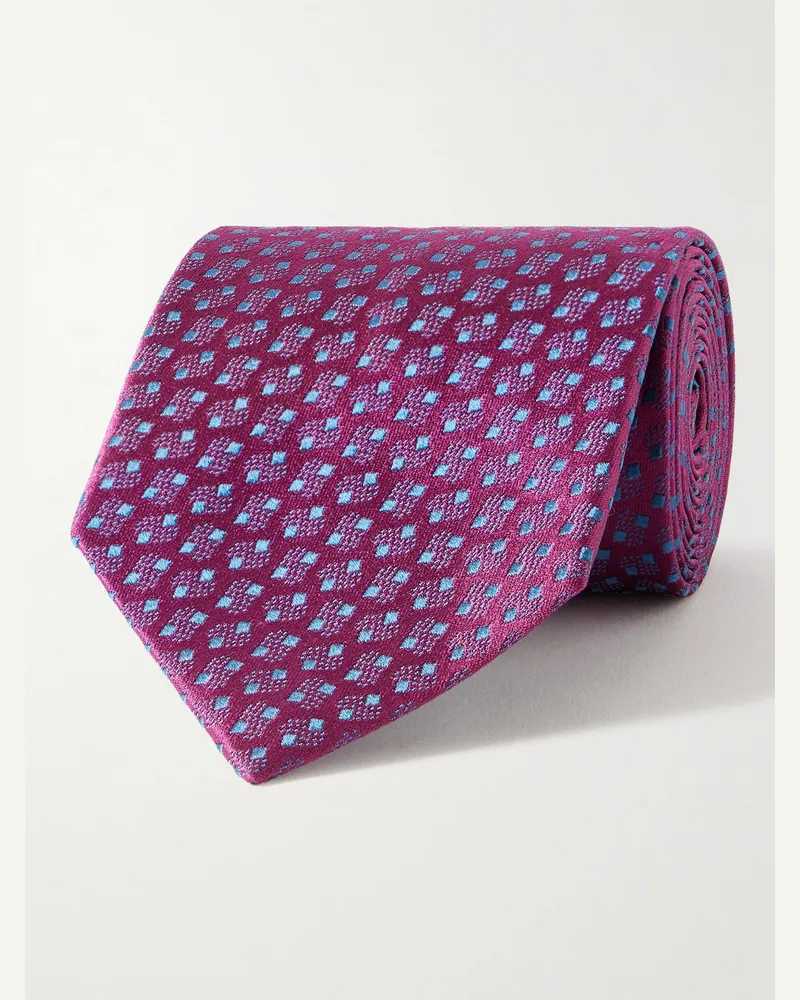 Charvet Krawatte aus Seiden-Jacquard, 8,5 cm Lila