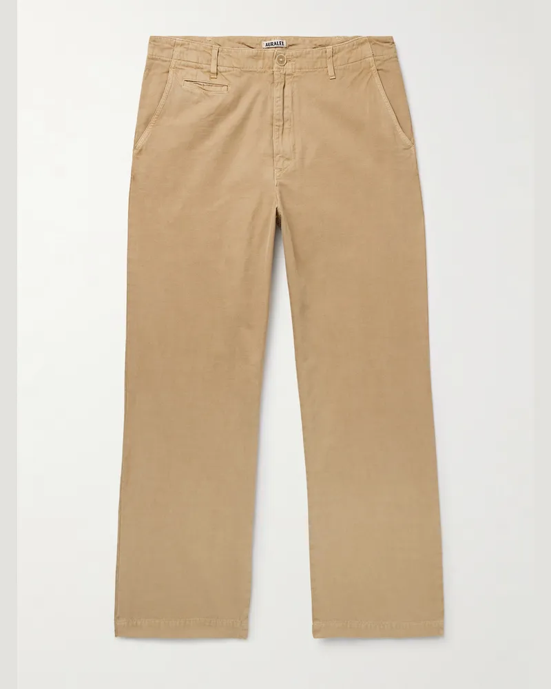 AURALEE Gerade geschnittene Hose aus Baumwoll-Twill Neutral