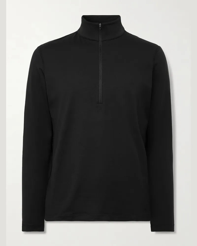 LULULEMON Sweatshirt aus recyceltem Stretch-Jersey mit kurzem Reißverschluss Schwarz