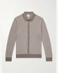 Paul Smith Schmal geschnittener Cardigan aus strukturiertem Merinowollstrick Neutral