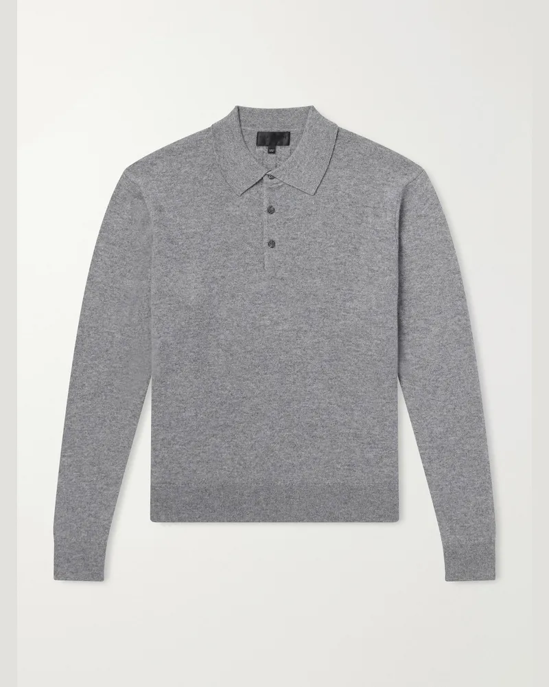 Nili Lotan Jovan Cashmere Polo Shirt Gray
