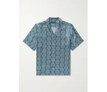 Roberto Hemd aus bedruckter Seide mit Reverskragen