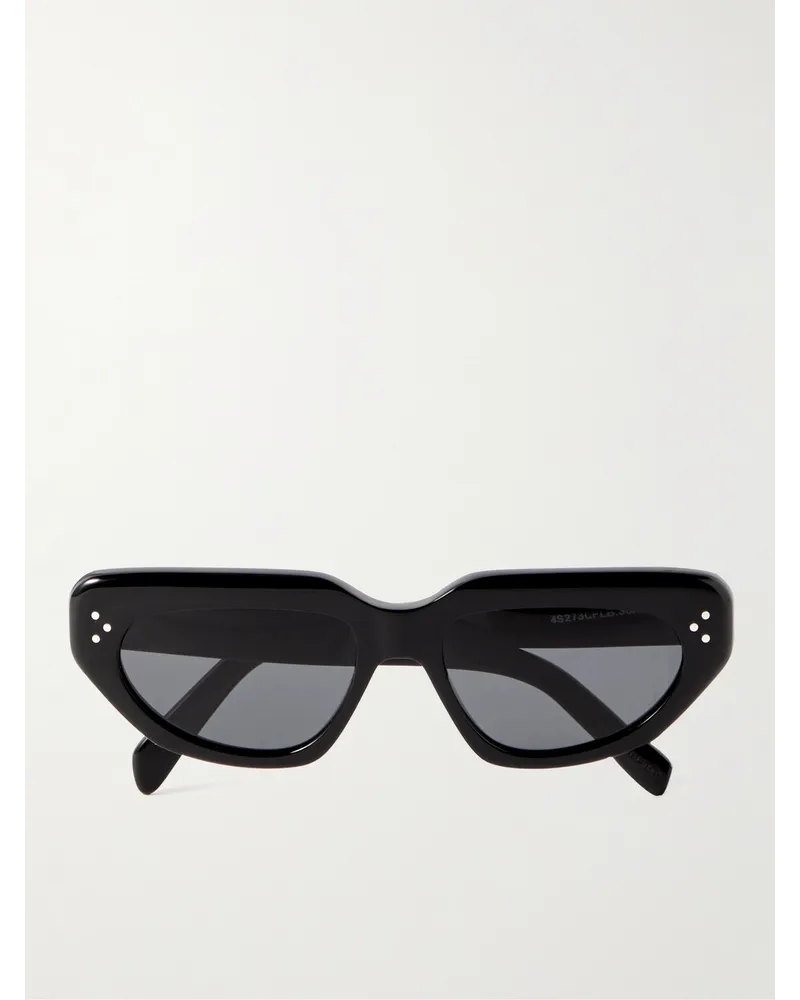 Celine Black Frame 52 Sonnenbrille mit Cat-Eye-Rahmen aus Azetat Schwarz