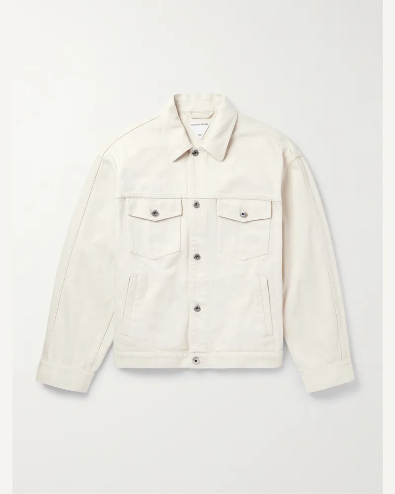 Bottega Veneta Stone-Washed Denim Jacket Neutrals