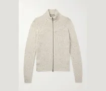 Wool-Blend Zip-Up Cardigan