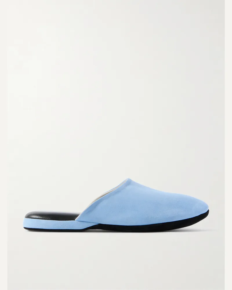 Charvet Slippers aus Veloursleder Blau