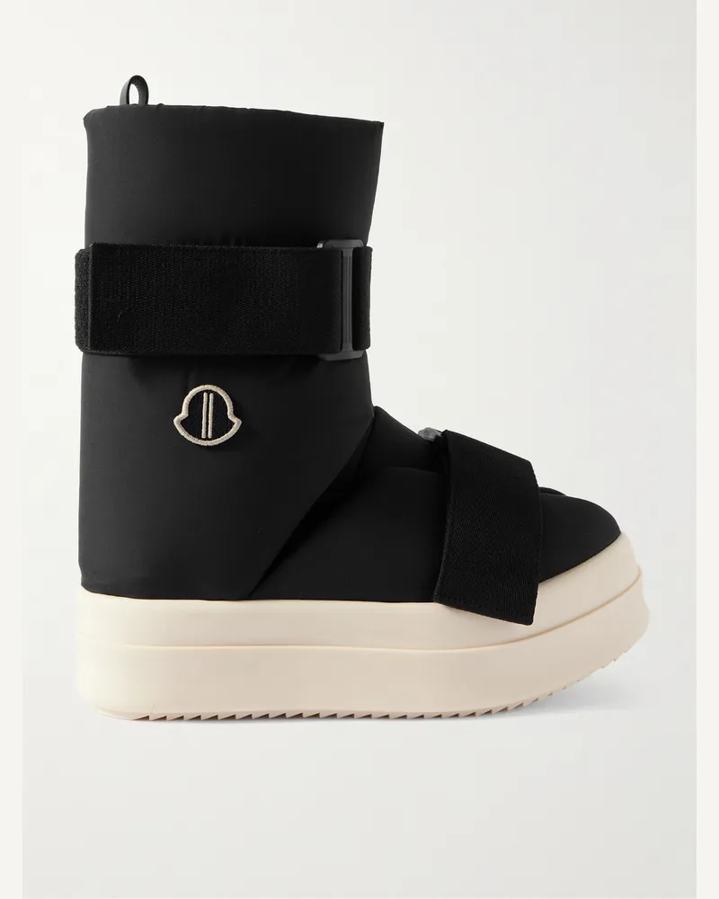 Rick Owens Moncler Stiefel aus wattiertem Shell mit Logoapplikation Schwarz