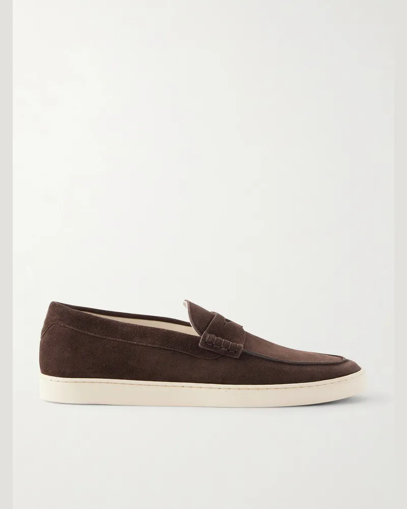 Brunello Cucinelli Suede Penny Loafers Brown