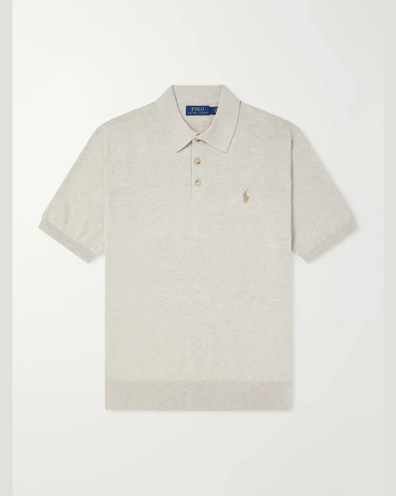 Ralph Lauren Logo-Embroidered Cotton Polo Shirt Brown