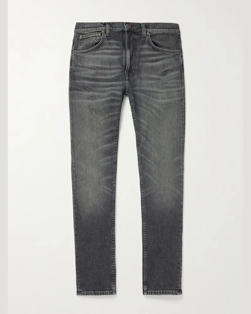 Nudie Jeans Lean Dean schmal geschnittene Jeans aus Bio-Denim Grau