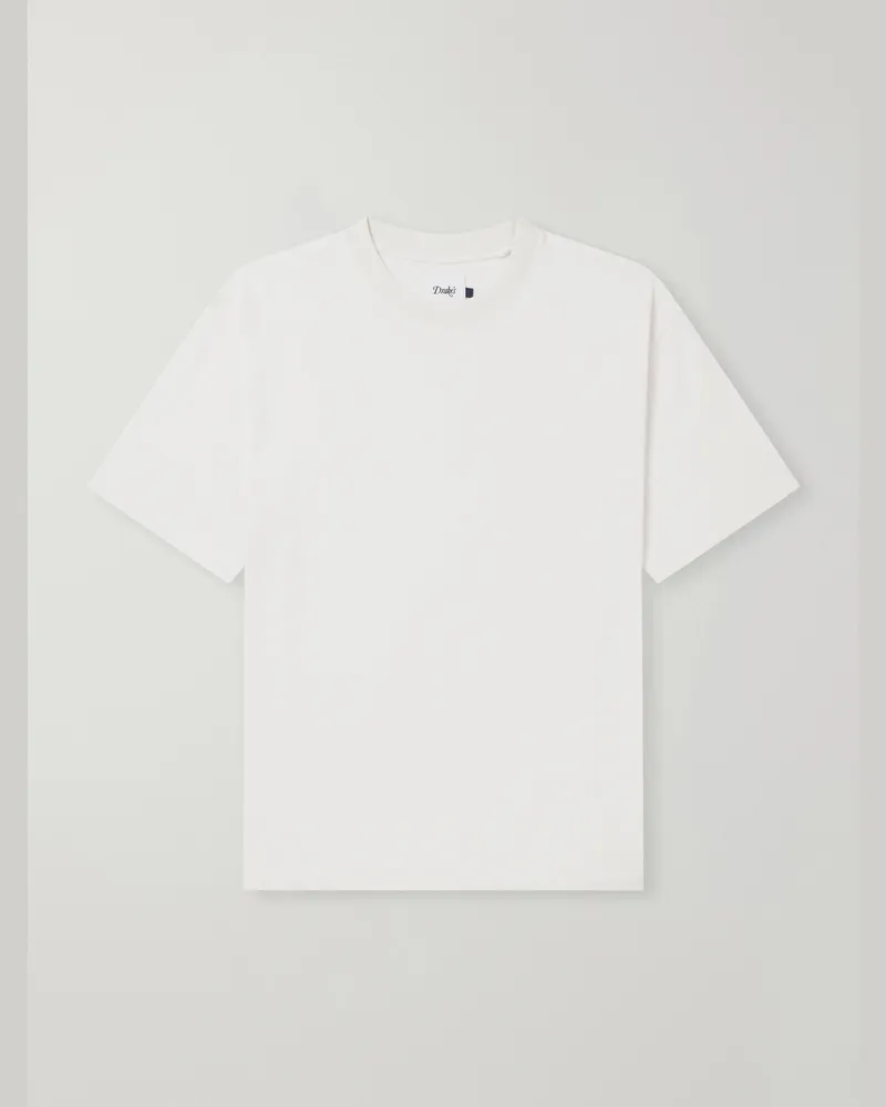 Drake's Linen and Cotton-Blend Jersey T-Shirt White