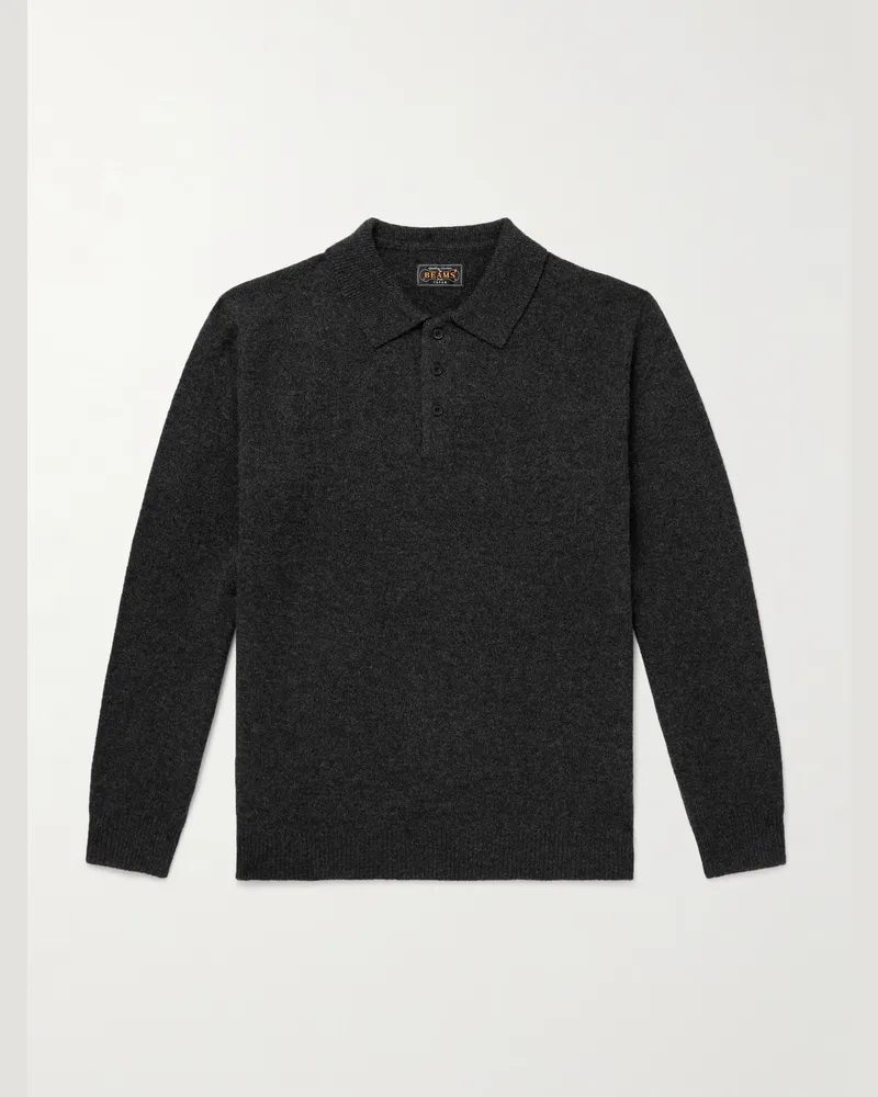 Beams Plus Wool Polo Shirt Gray