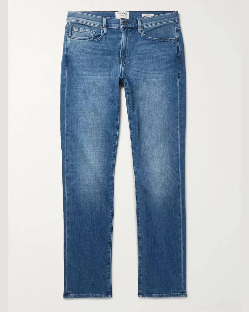 Frame Denim L'Homme Jeans mit schmaler Passform Blau