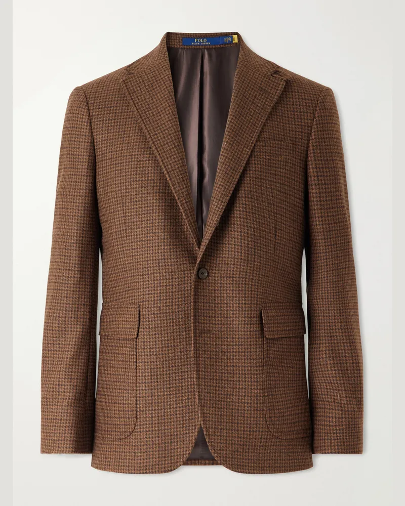 Ralph Lauren Checked Wool-Blend Blazer Brown