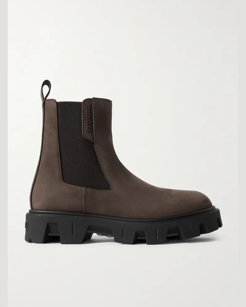 Moncler Peak City Chelsea Boots aus Nubukleder Braun