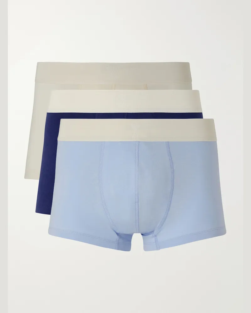 AMI Paris Set aus drei Retropants aus Stretch-Baumwolle Mehrfarbig