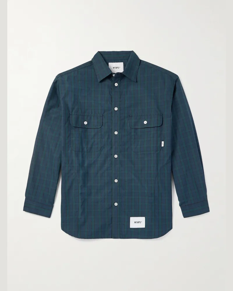 WTAPS Kariertes Hemd aus Baumwolle mit Logoapplikation Grün