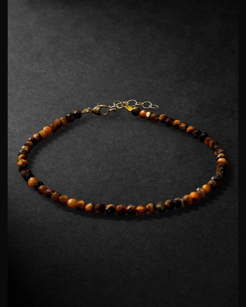 JIA JIA Men's Arizona 14-Karat Gold Tiger's Eye Bracelet Gold