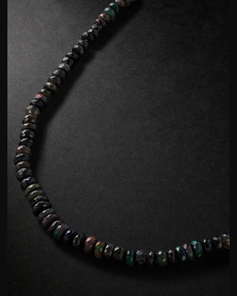 JIA JIA Lightening Ridge Gold Opal Necklace Black