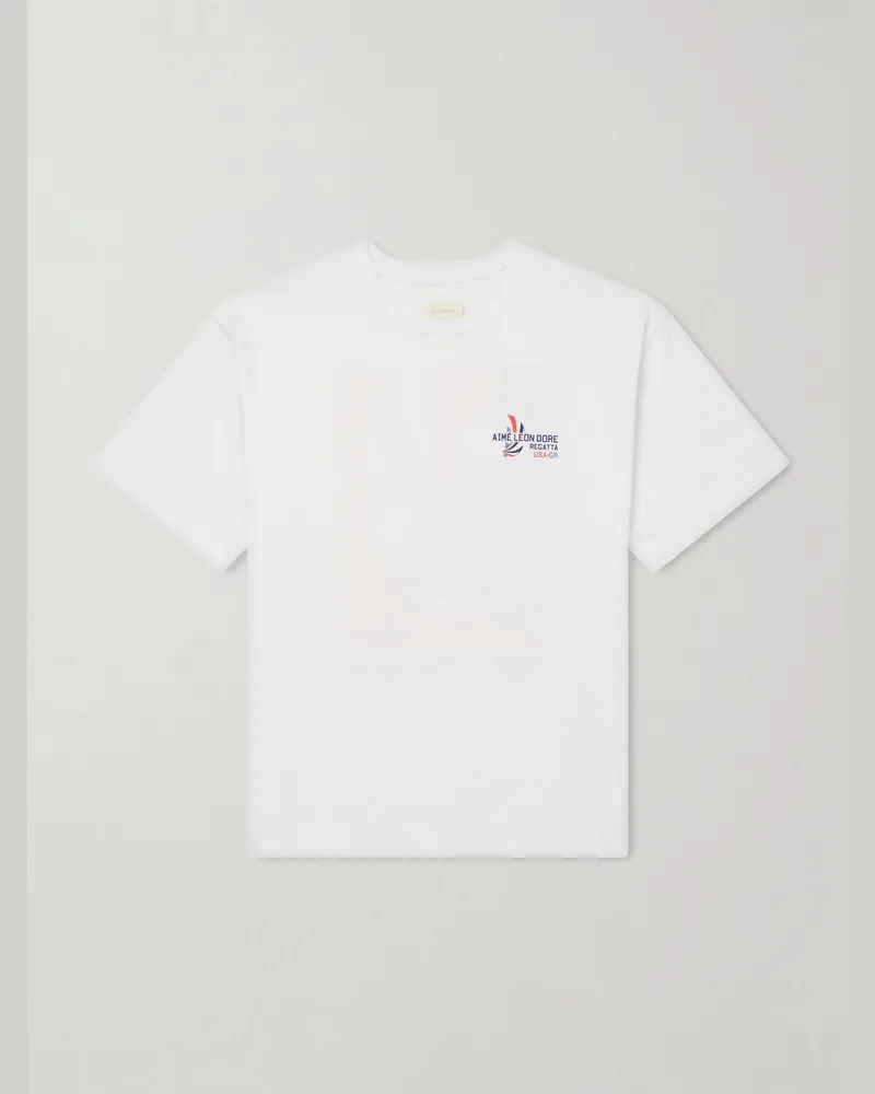Aimé Leon Dore Logo-Print Cotton-Jersey T-Shirt White